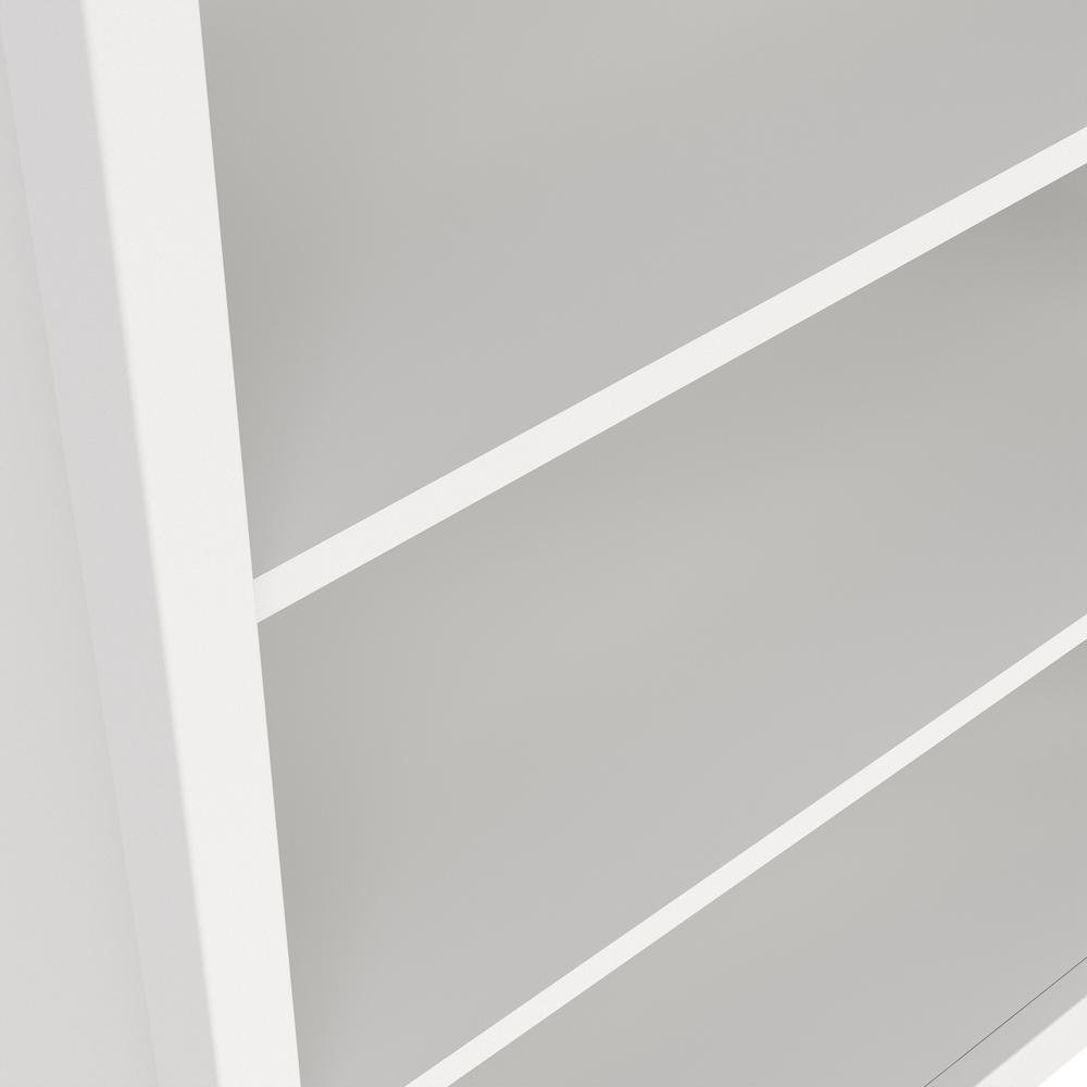 Modern White 6-Shelf Bookcase with Adjustable Shelves for Home Office. Picture 7