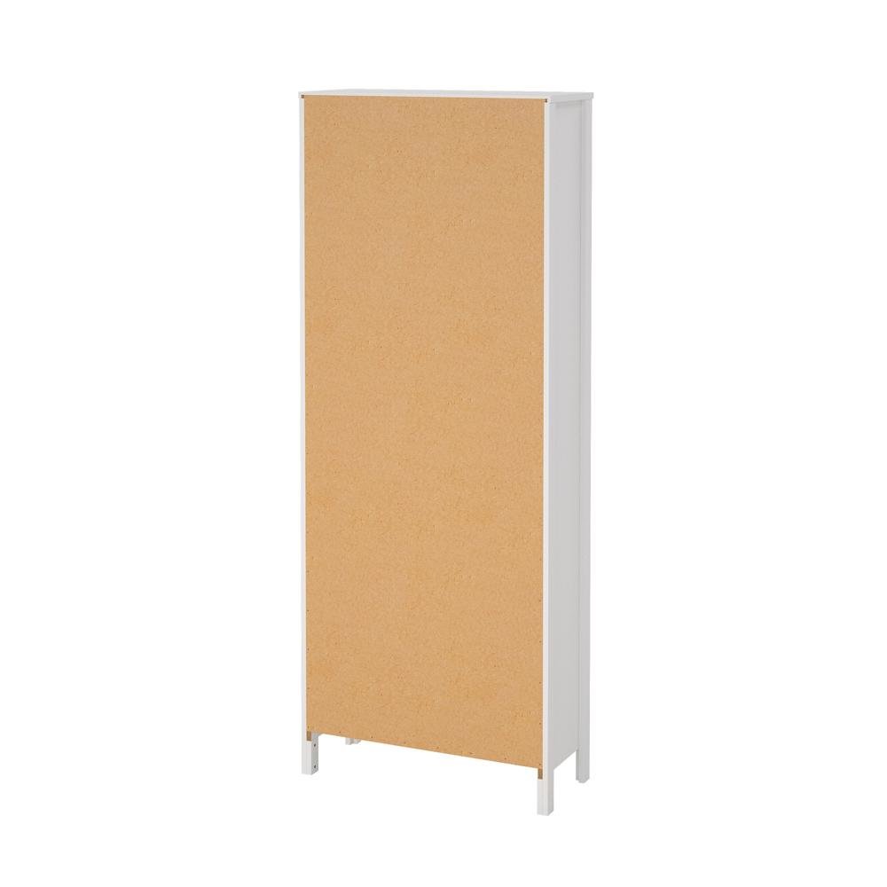 Modern White 6-Shelf Bookcase with Adjustable Shelves for Home Office. Picture 5