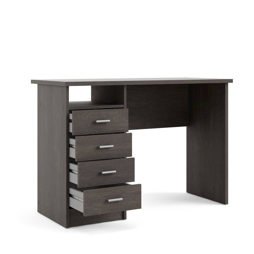 Brown 4-Drawer Computer Desk with Storage for Home Office or Workspace. Picture 5