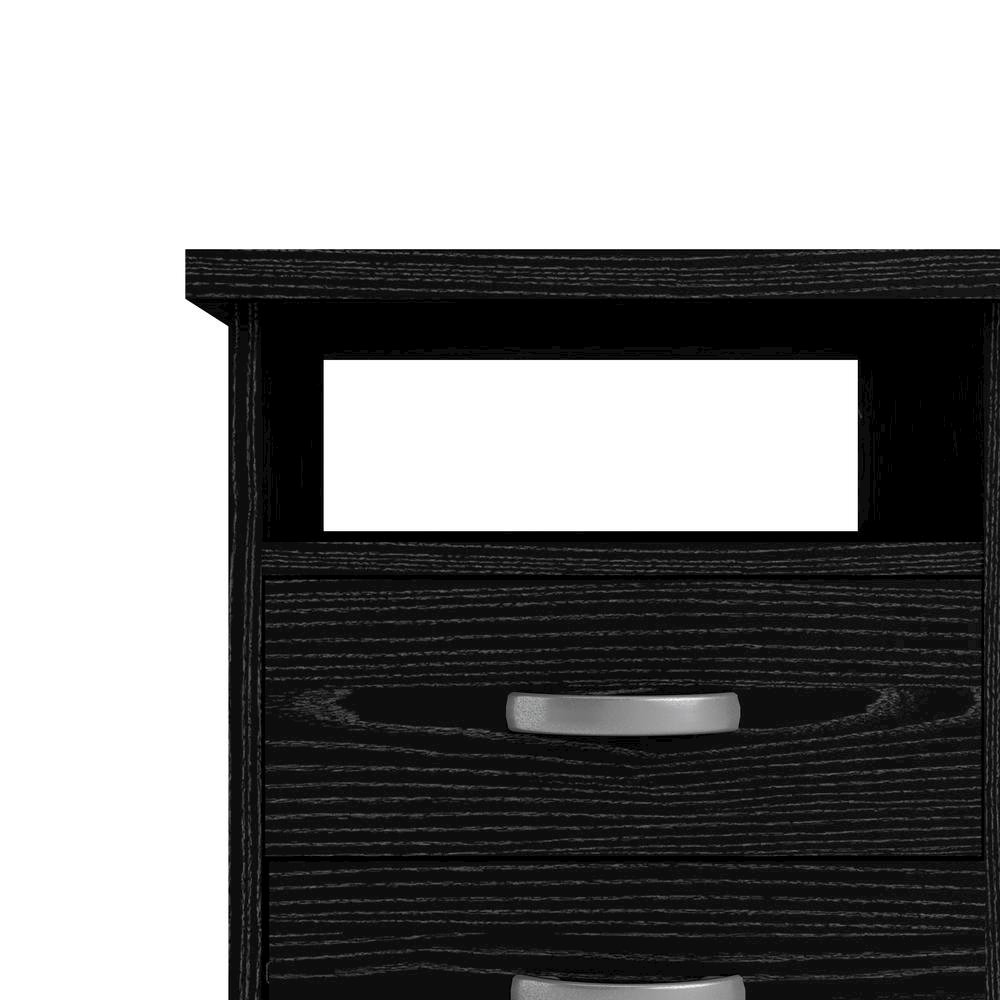 Black 5-Drawer Computer Desk with Storage for Home Office or Workspace. Picture 6