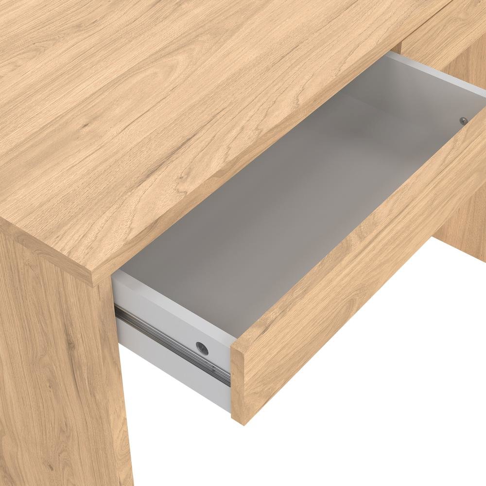 Modern Brown 2-Drawer Computer Desk for Home Office or Study Table. Picture 8