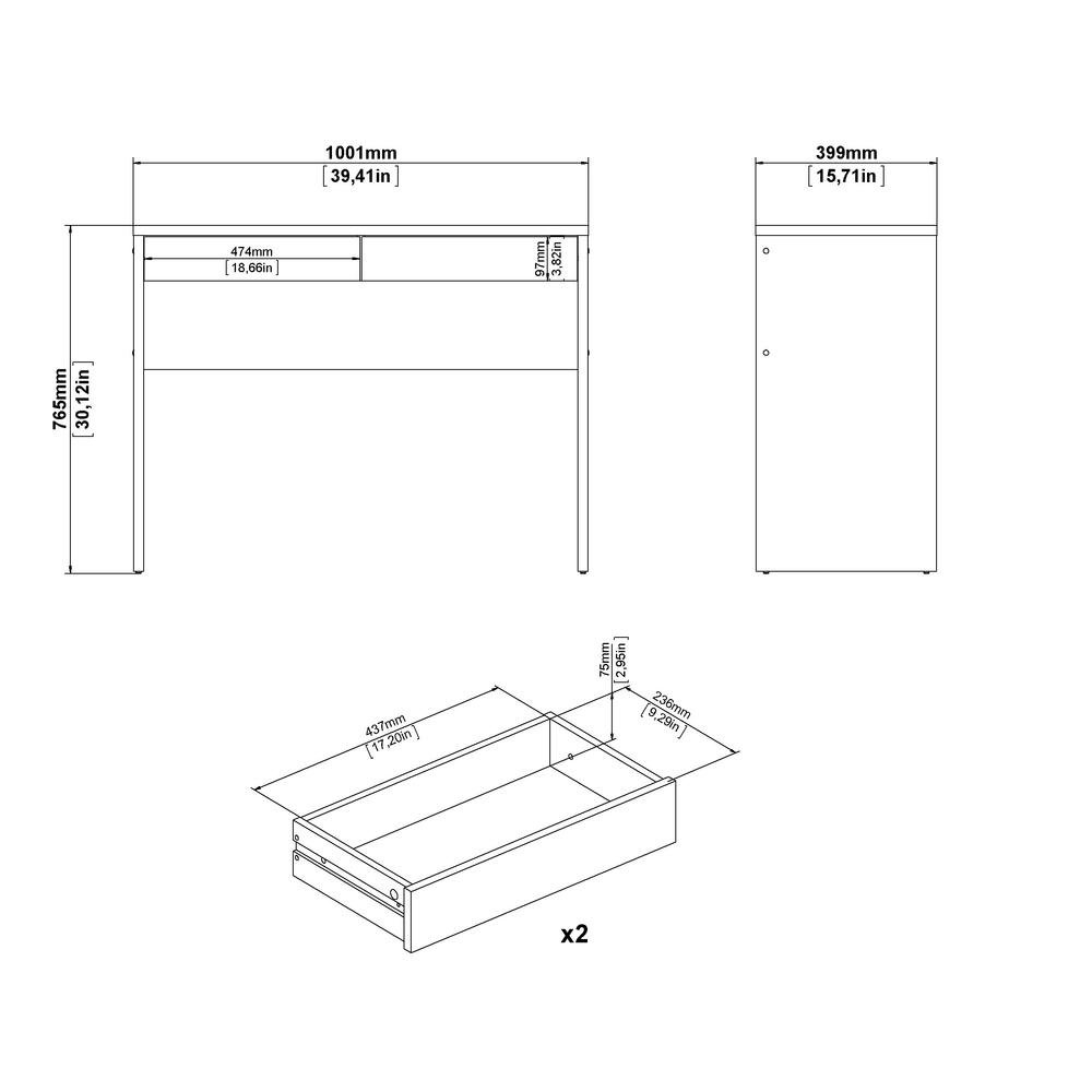 Modern Brown 2-Drawer Computer Desk for Home Office or Study Table. Picture 10