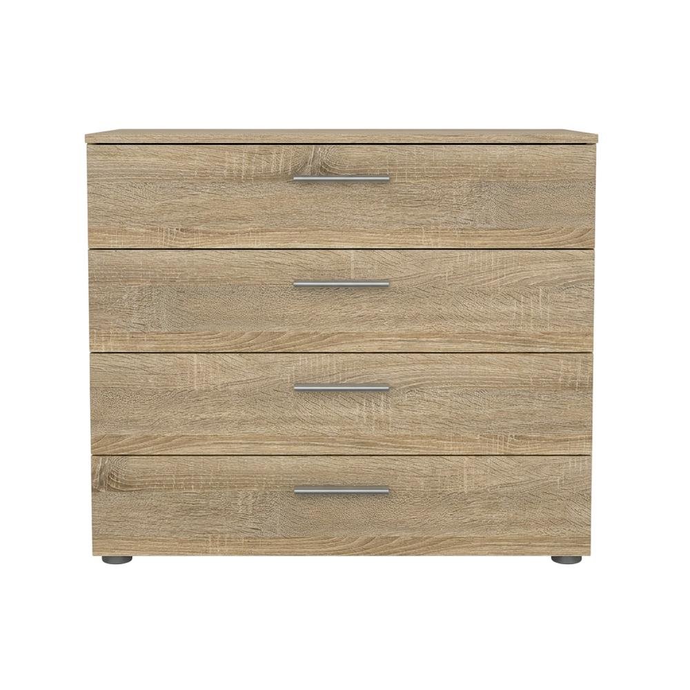 Brown wooden 4-drawer chest with metal drawer runners and timeless style. Picture 6