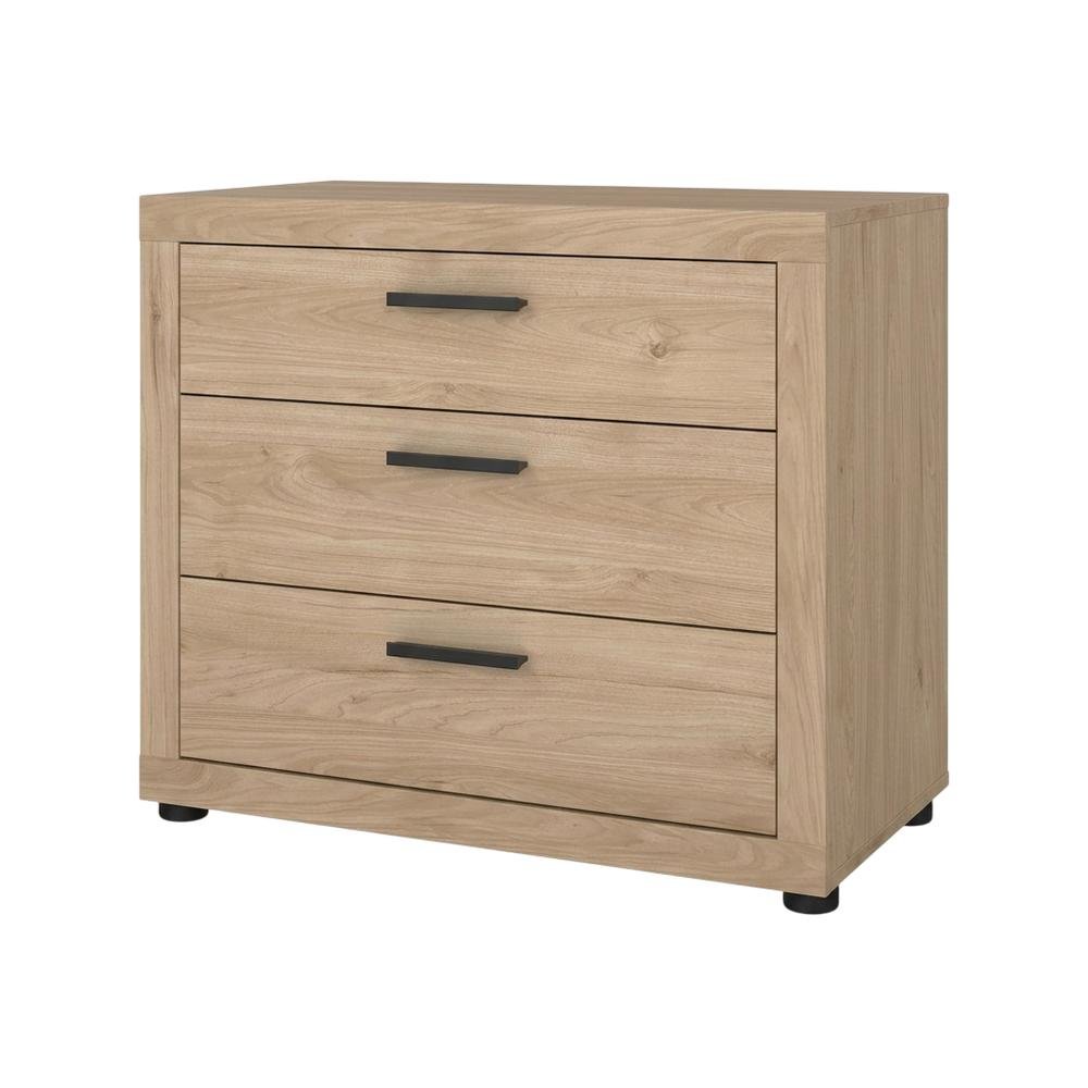 Brown Bedroom Drawer Chest with 3 Drawers and Timeless Design. Picture 1