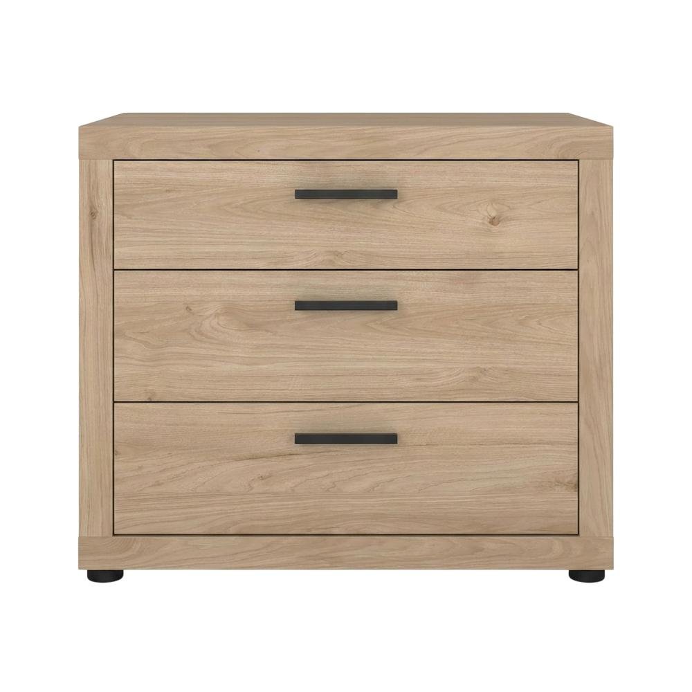 Brown Bedroom Drawer Chest with 3 Drawers and Timeless Design. Picture 6