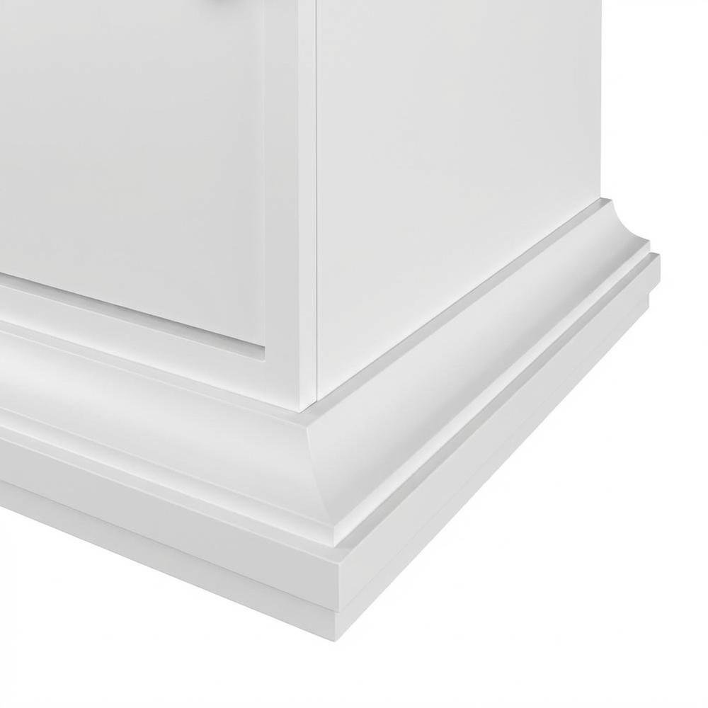 White Bedroom Nightstand with 1 Drawer, 1 Door, Timeless Design, Durable. Picture 5