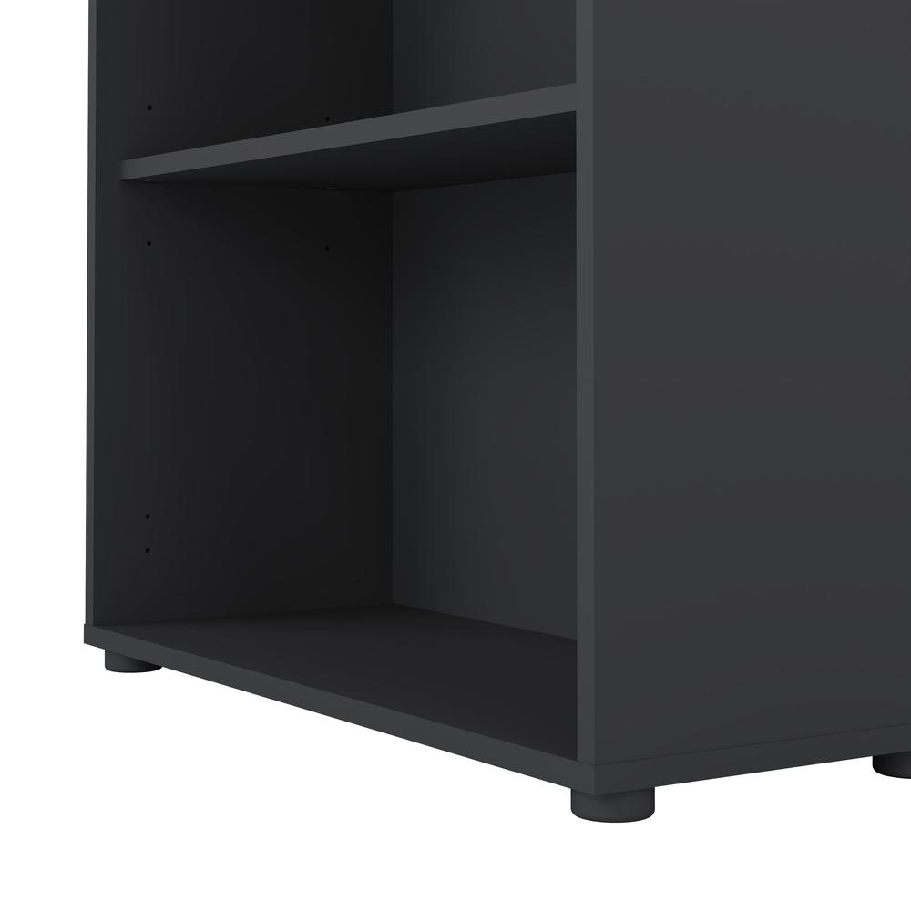 Sign Adjustable 3 Shelf Bookcase, Open Storage Home Office Bookshelf, Matte Grey. Picture 5