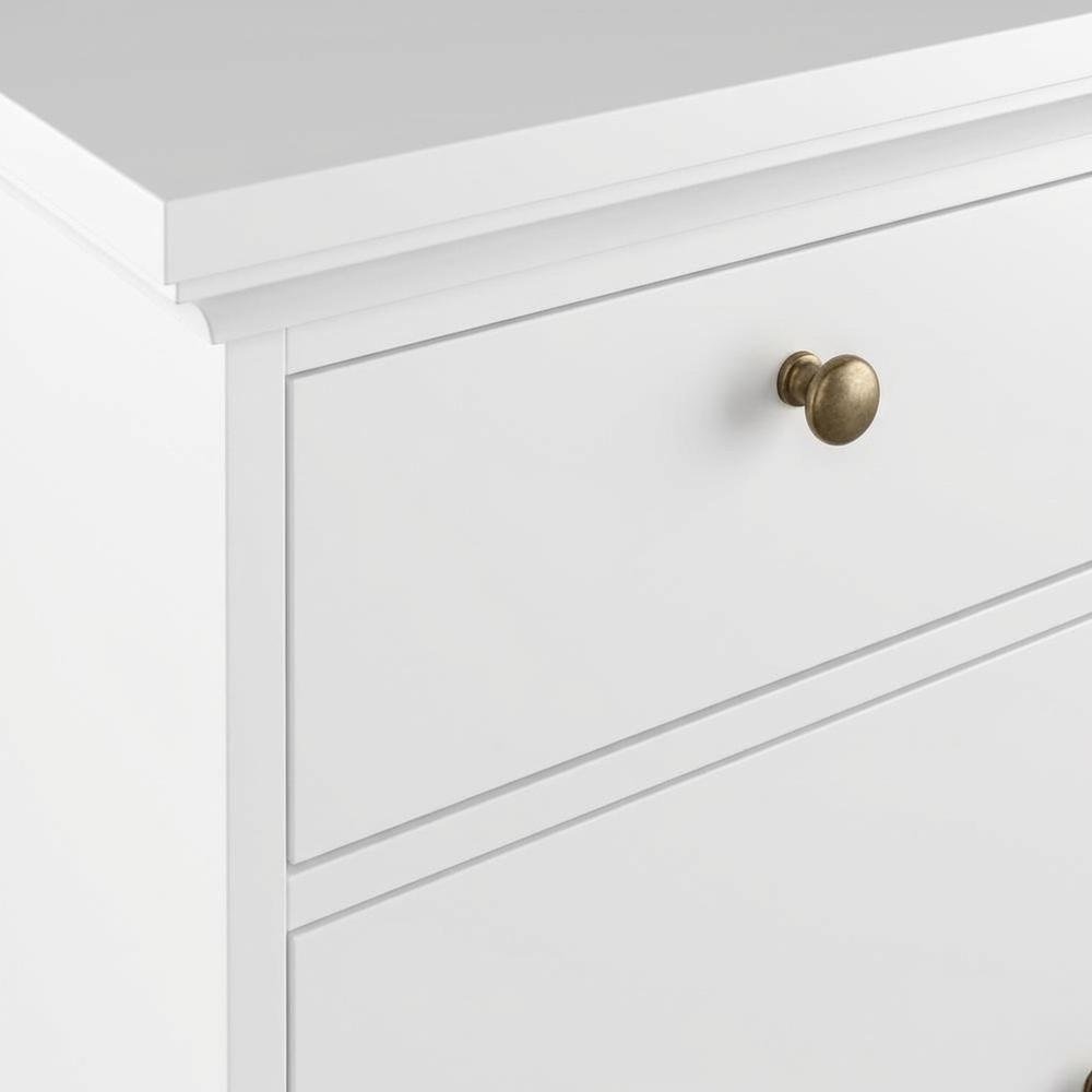 White Bedroom Nightstand with 1 Drawer, 1 Door, Timeless Design, Durable. Picture 4