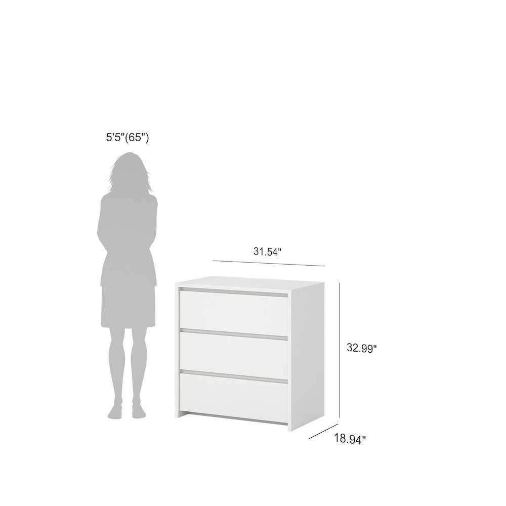 Next 31-inch Wide 3-Drawer Chest, White. Picture 12