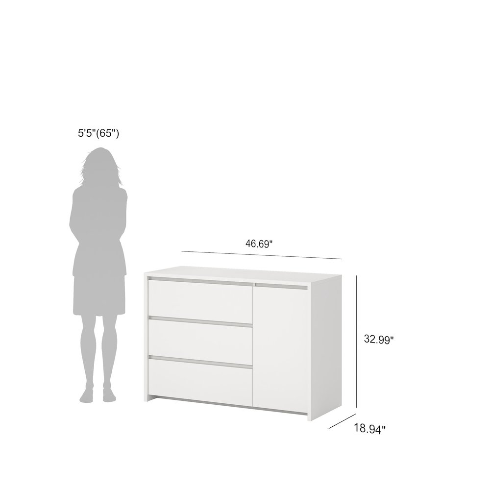 Next 46-inch Wide 3-Drawer and 1 Door Sideboard, White. Picture 12