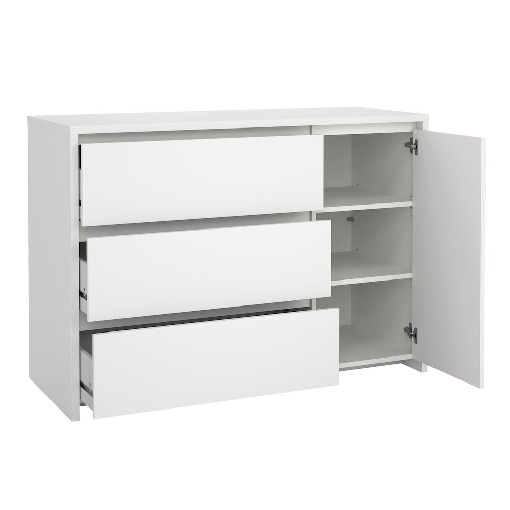 Next 46-inch Wide 3-Drawer and 1 Door Sideboard, White. Picture 4