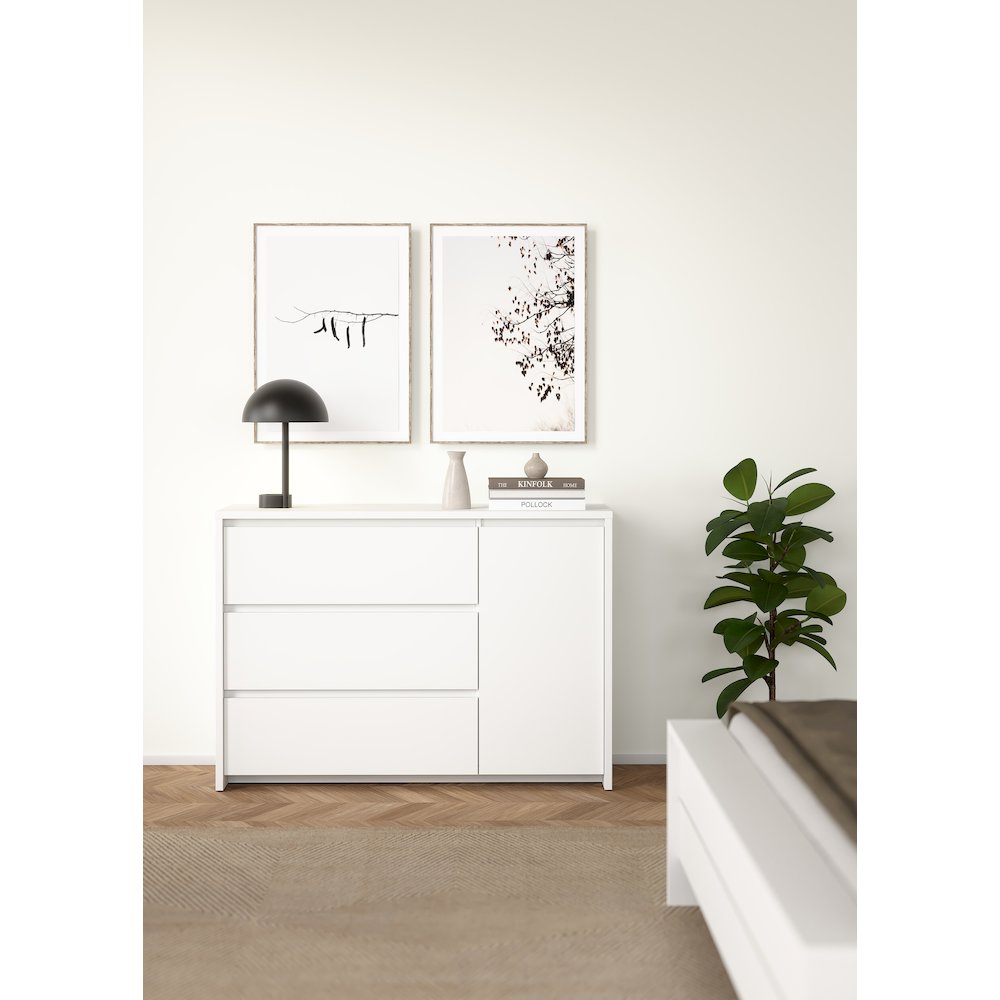 Next 46-inch Wide 3-Drawer and 1 Door Sideboard, White. Picture 9