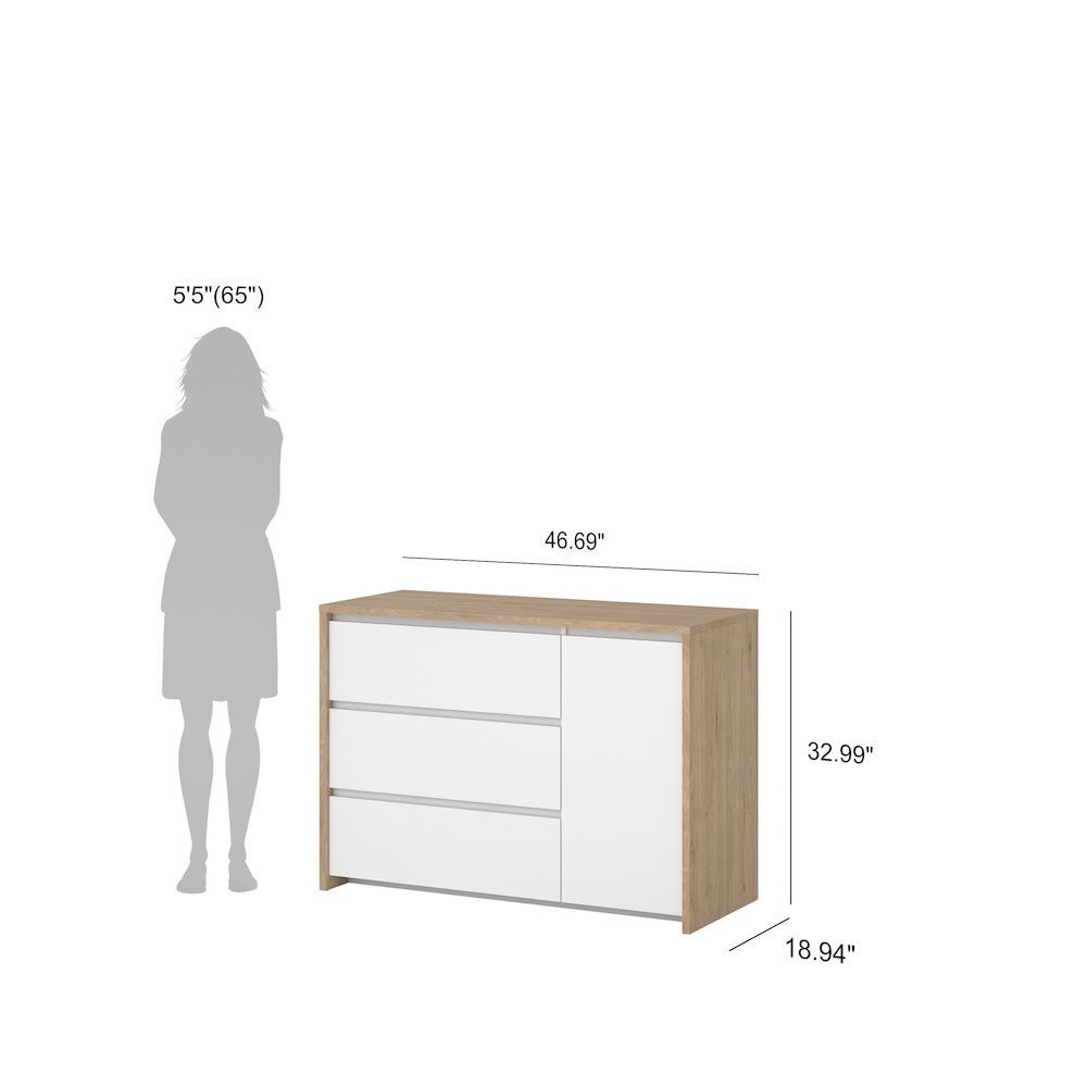 Next 46-inch Wide 3-Drawer and 1 Door Sideboard. Picture 12