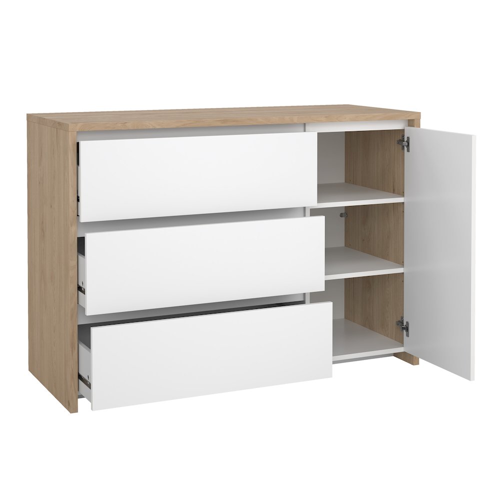 Next 46-inch Wide 3-Drawer and 1 Door Sideboard. Picture 4