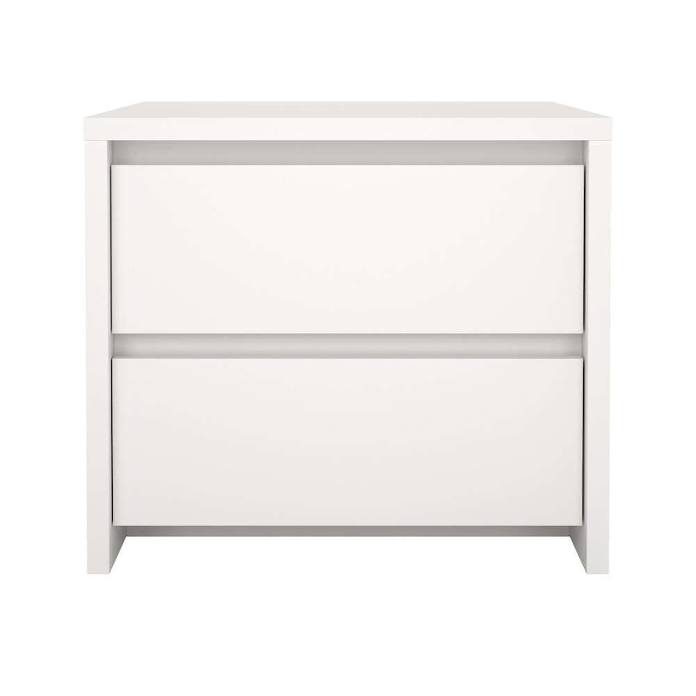 Next 17-Inch Tall 2-Drawer Nightstand End Table, White. Picture 3