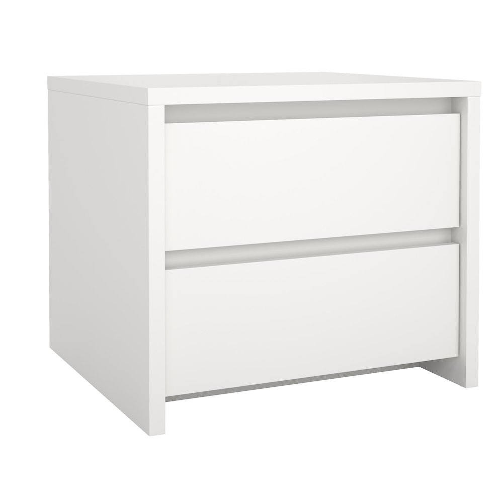 Next 17-Inch Tall 2-Drawer Nightstand End Table, White. Picture 1
