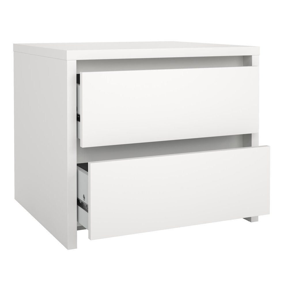 Next 17-Inch Tall 2-Drawer Nightstand End Table, White. Picture 5