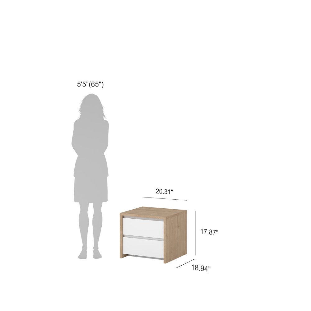 Next 17-Inch Tall 2-Drawer Nightstand End Table. Picture 12
