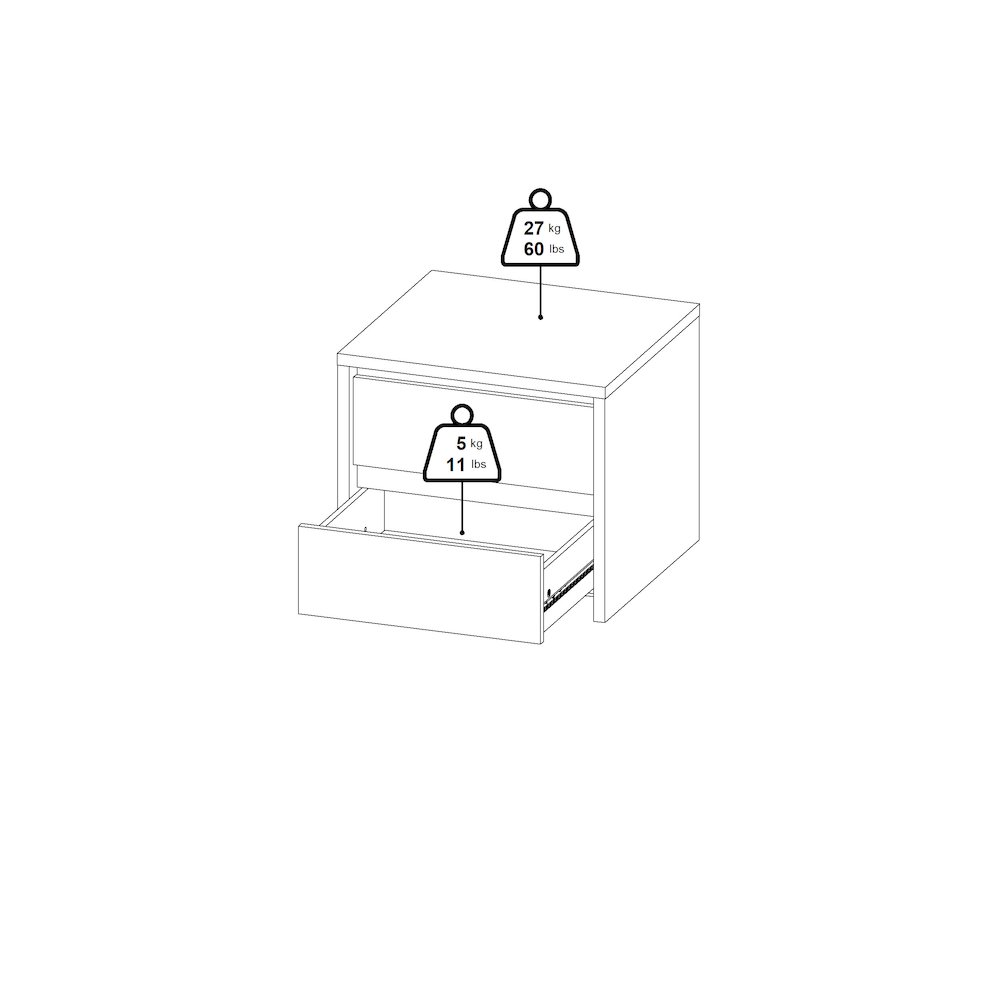 Next 17-Inch Tall 2-Drawer Nightstand End Table. Picture 3