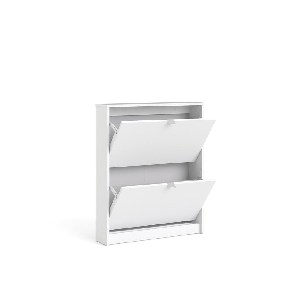 Bright 2 Drawer Shoe Cabinet, White. Picture 6