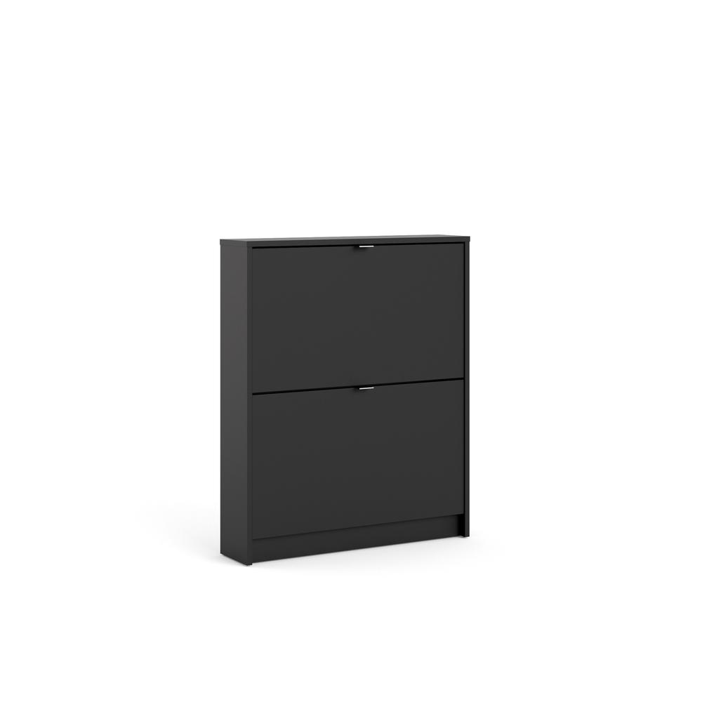 Bright 2 Drawer Shoe Cabinet, Black Matte. Picture 2