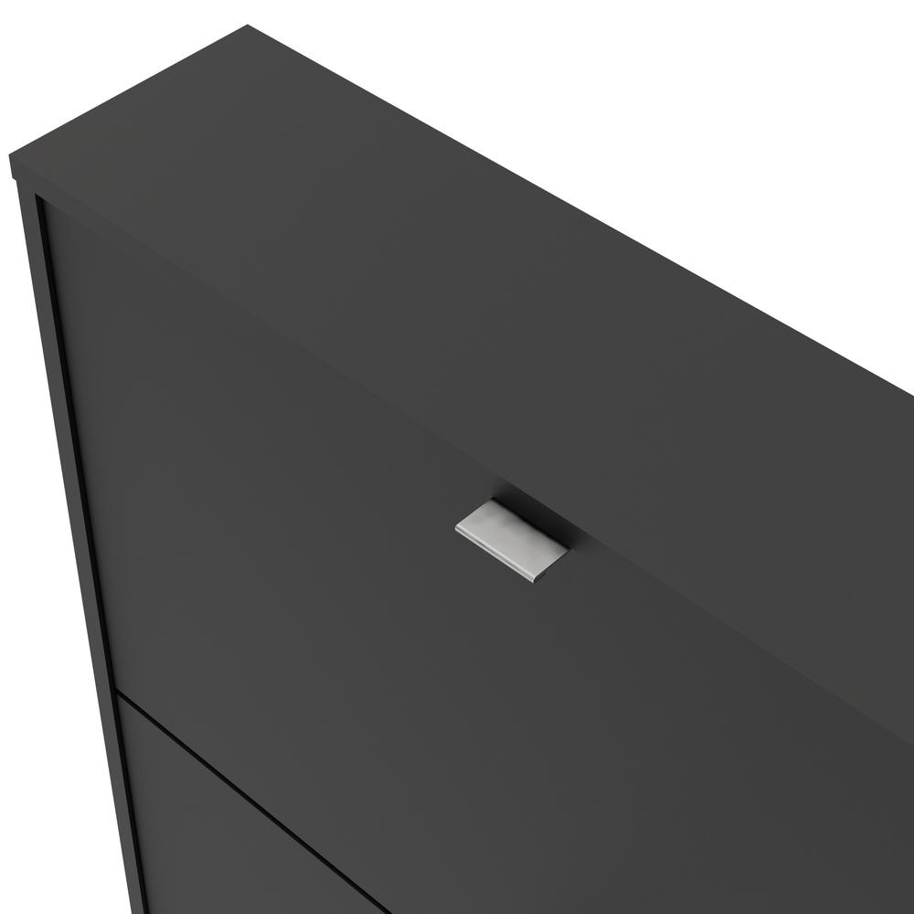 Bright 2 Drawer Shoe Cabinet, Black Matte. Picture 9