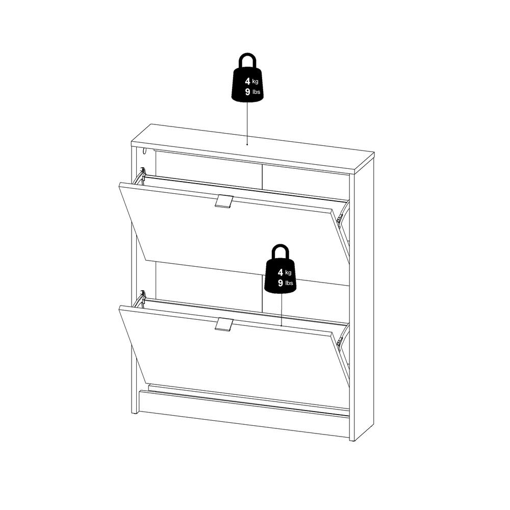 Bright 2 Drawer Shoe Cabinet, Black Matte. Picture 13