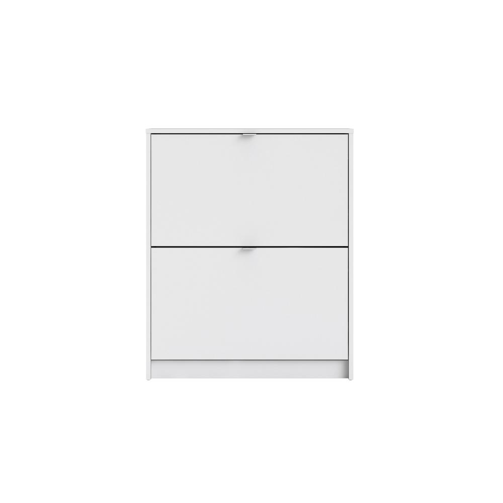 Bright 2 Drawer Shoe Cabinet, White. Picture 1
