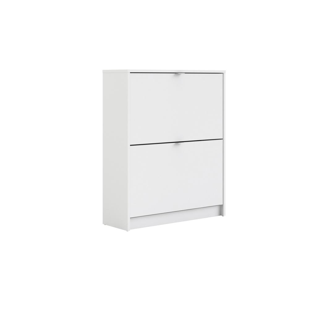 Bright 2 Drawer Shoe Cabinet, White. Picture 2