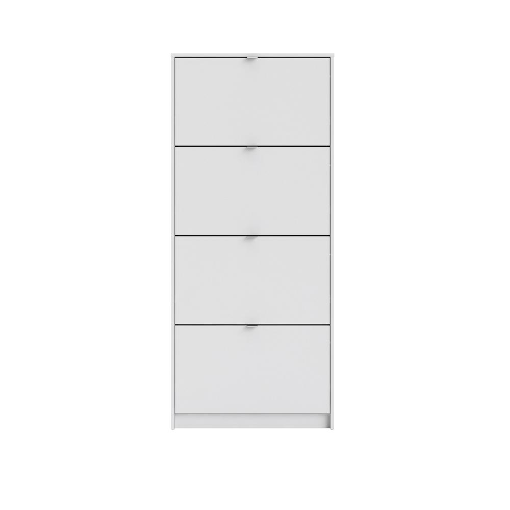 Bright 4 Drawer Shoe Cabinet, White. Picture 1