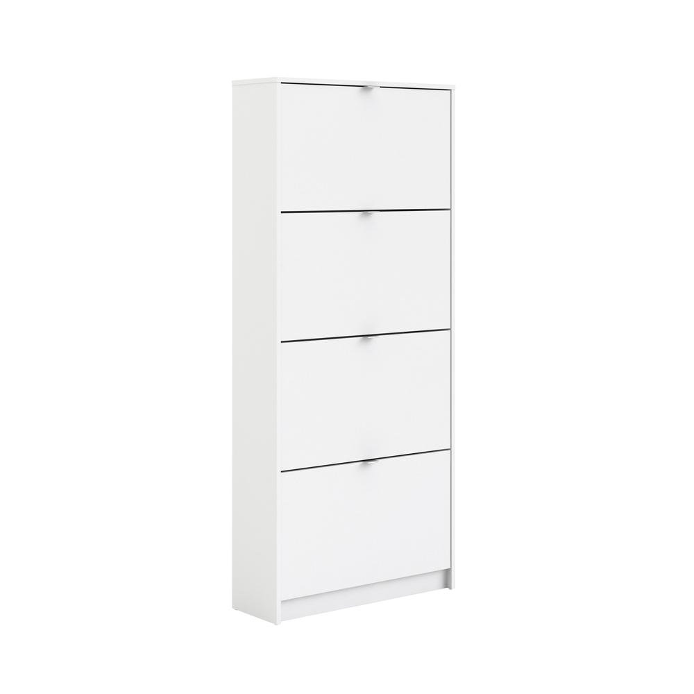 Bright 4 Drawer Shoe Cabinet, White. Picture 2