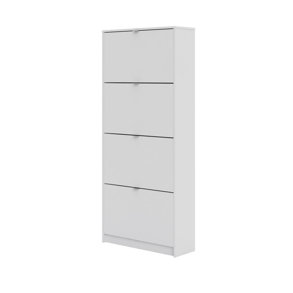 Bright 4 Drawer Shoe Cabinet, White. Picture 3
