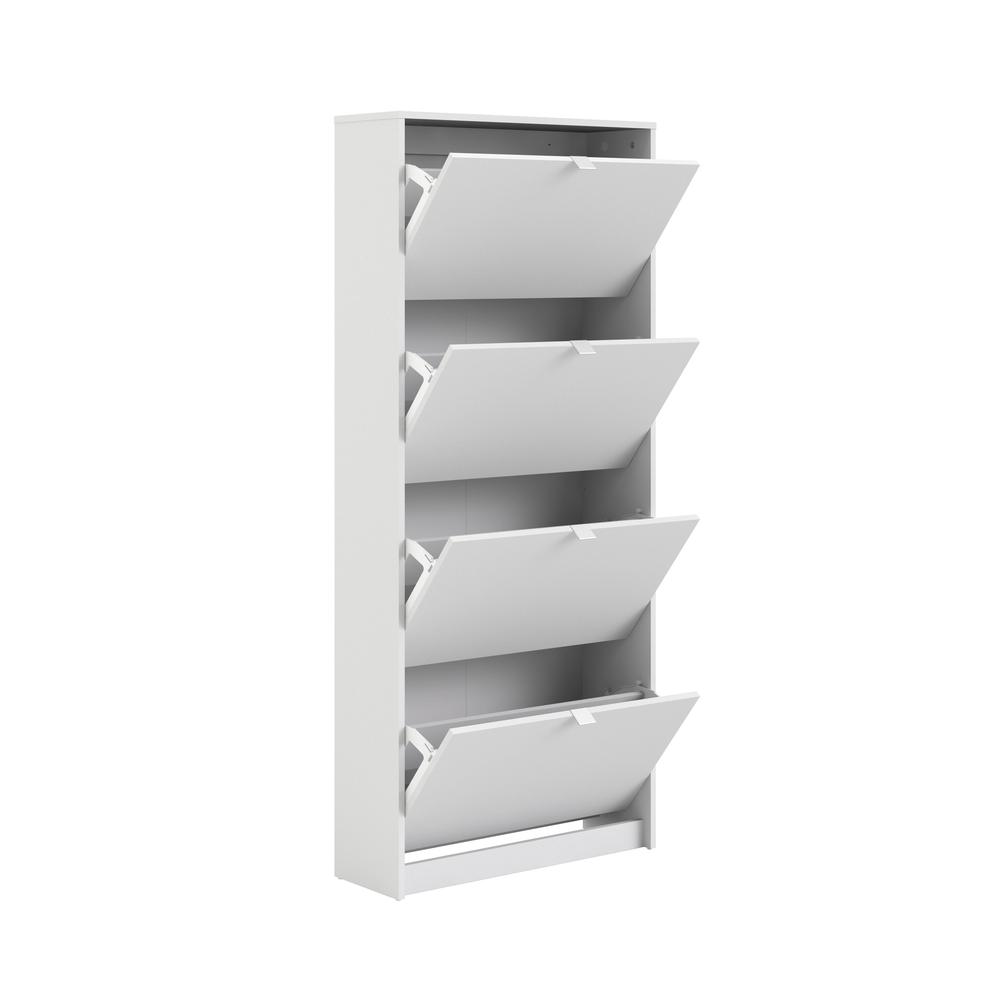 Bright 4 Drawer Shoe Cabinet, White. Picture 4