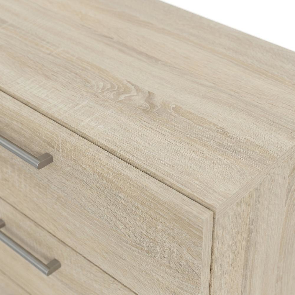 Oak-colored bedroom dresser with 8 drawers and timeless design. Picture 5
