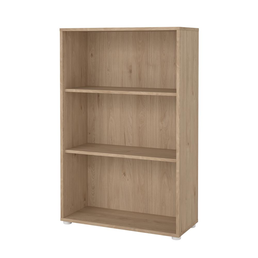 Adjustable 3 Shelf Bookcase, Open Storage Home Office Bookshelf, Jackson Hickory. Picture 1