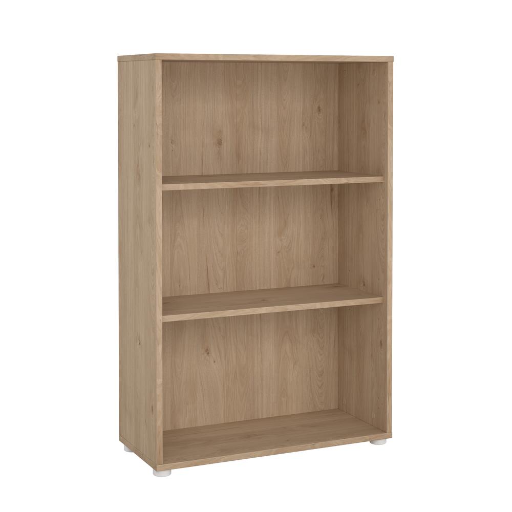 Adjustable 3 Shelf Bookcase, Open Storage Home Office Bookshelf, Jackson Hickory. Picture 2