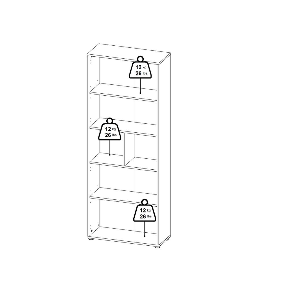 Sign 6 Shelf Boockase, Home Office Storage, Matte Grey. Picture 10