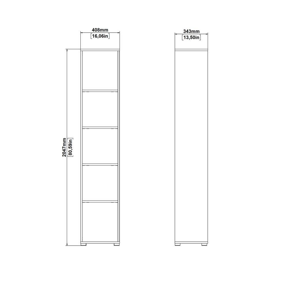 Sign Open Narrow 5 Shelf Boockase, Matte Grey/Jackson Hickory. Picture 8