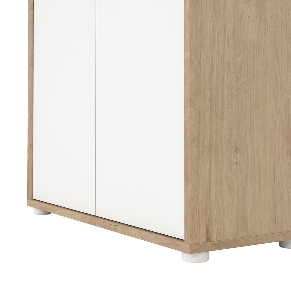 Adjustable 3 Shelf Bookcase with 2 Doors, Open Storage Home Office Bookshelf. Picture 7