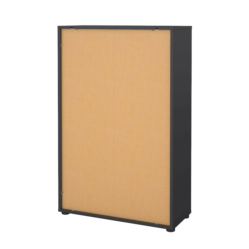 Adjustable 3 Shelf Bookcase with 2 Doors, Open Storage Home Office Bookshelf. Picture 5