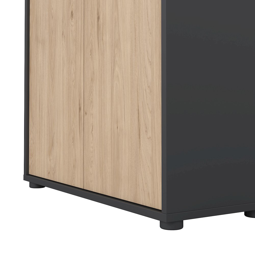 Adjustable 3 Shelf Bookcase with 2 Doors, Open Storage Home Office Bookshelf. Picture 7