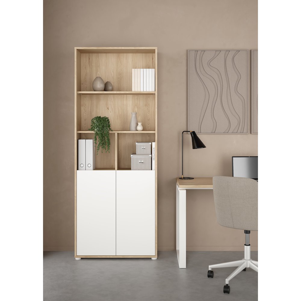 6 Shelf Boockase with 2 Doors, Home Office Storage. Picture 12
