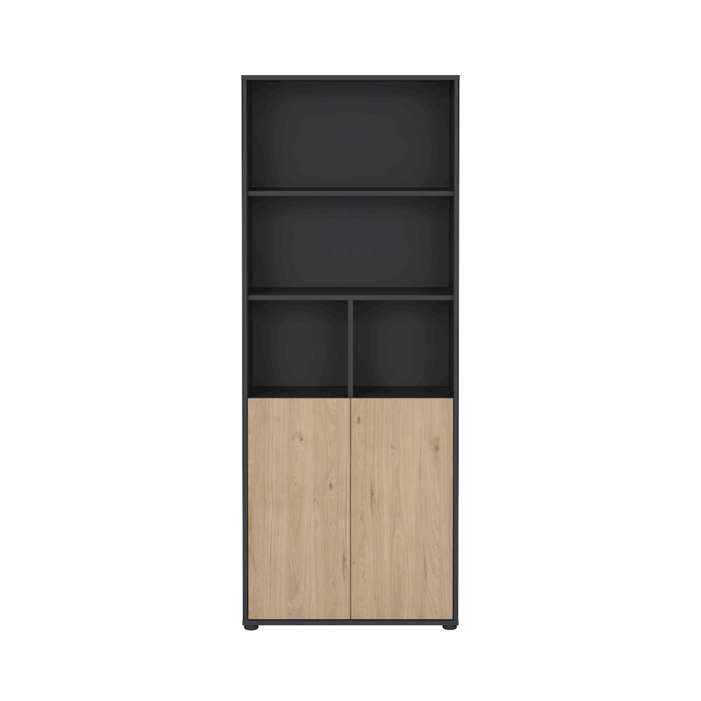 6 Shelf Boockase with 2 Doors, Home Office Storage. Picture 1