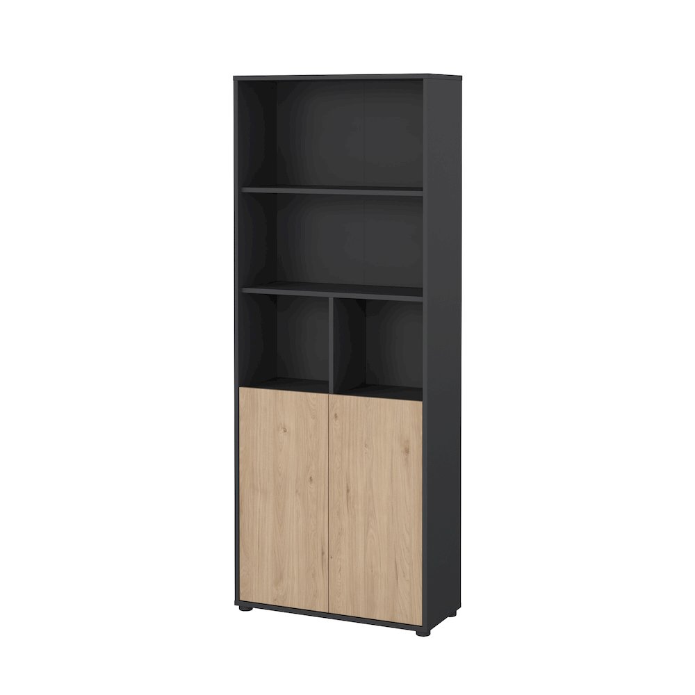 6 Shelf Boockase with 2 Doors, Home Office Storage. Picture 2