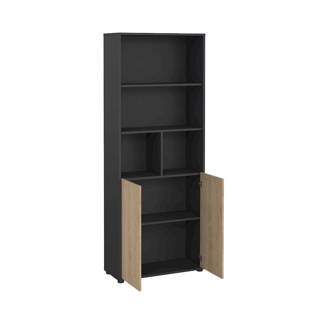 6 Shelf Boockase with 2 Doors, Home Office Storage. Picture 3