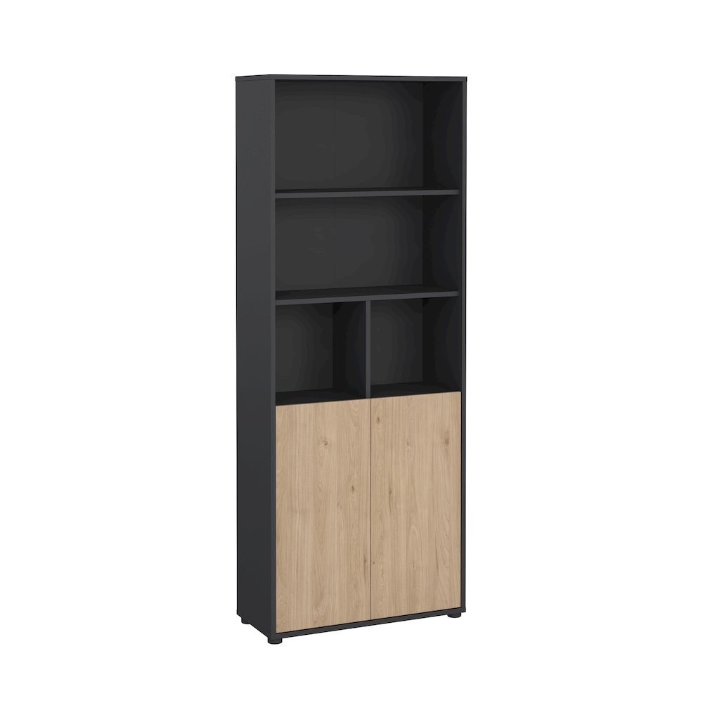 6 Shelf Boockase with 2 Doors, Home Office Storage. Picture 4