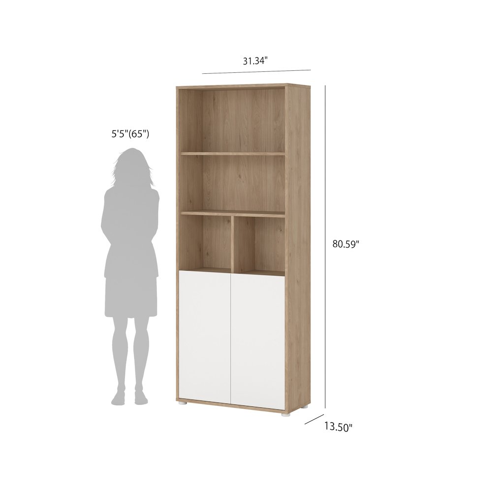 6 Shelf Boockase with 2 Doors, Home Office Storage. Picture 13