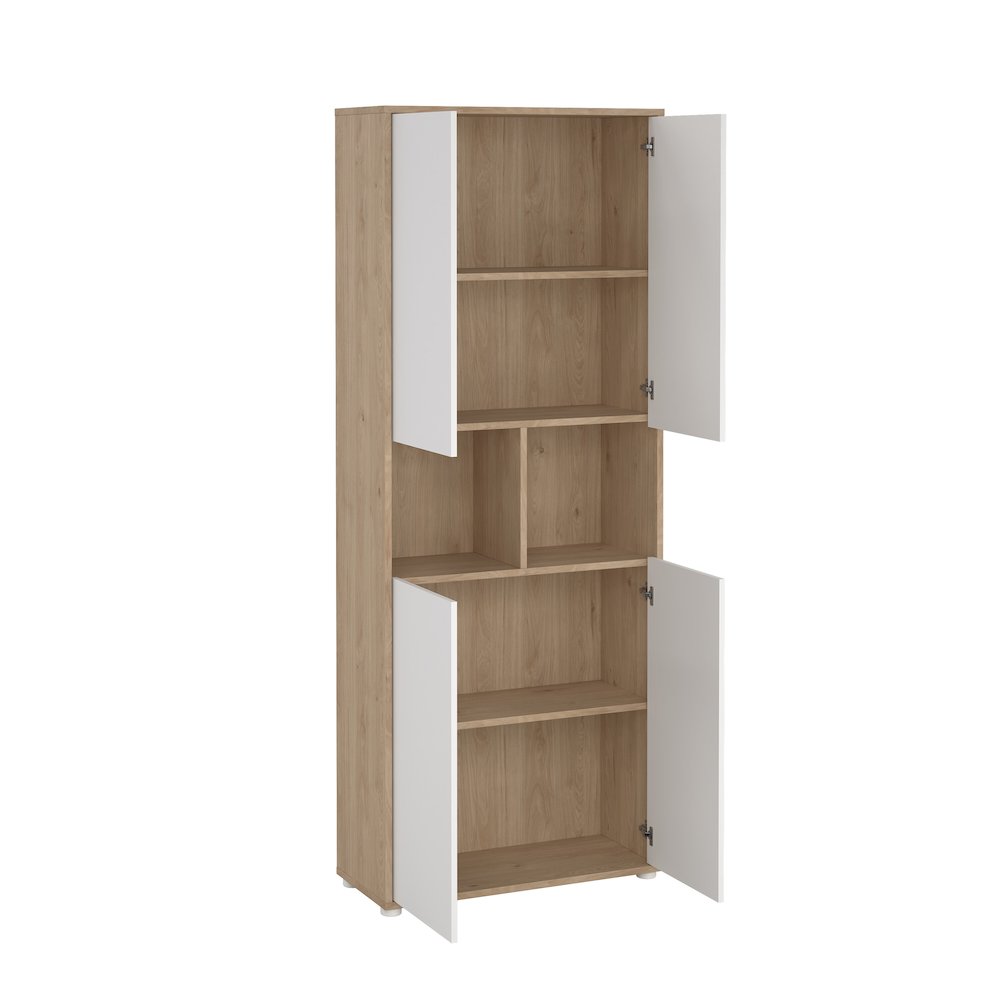 6 Shelf Boockase with 4 Doors, Home Office Storage. Picture 3