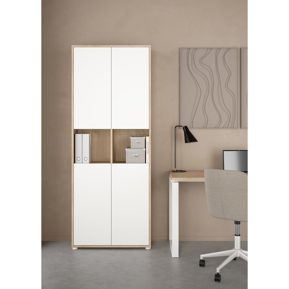 6 Shelf Boockase with 4 Doors, Home Office Storage. Picture 12
