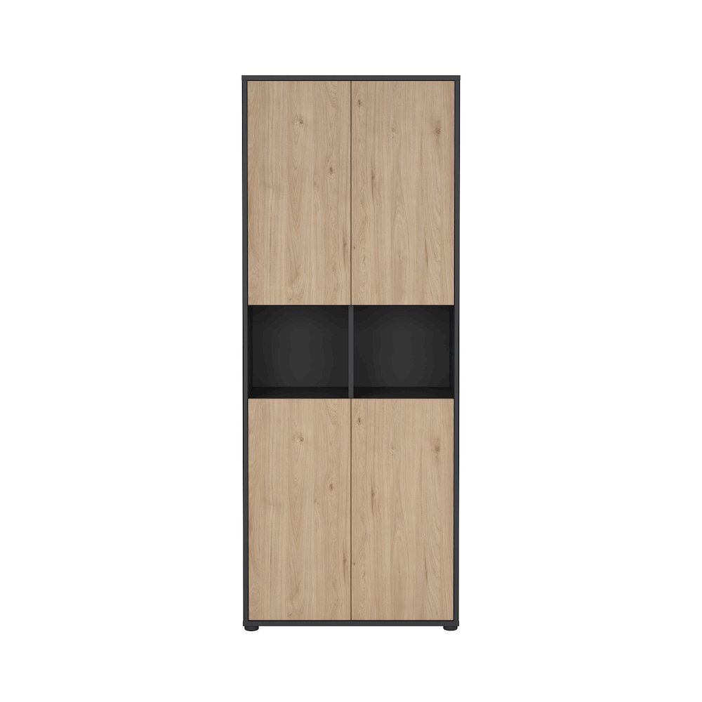 6 Shelf Boockase with 4 Doors, Home Office Storage. Picture 1